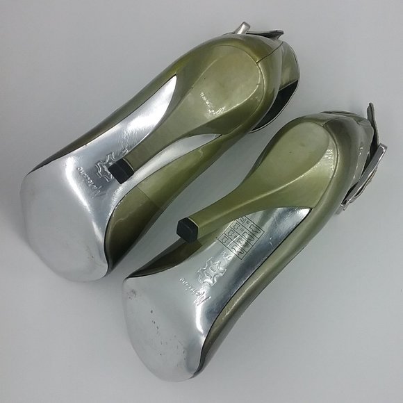 Marciano Patent Peep toe Ankle Cuff Heels - Picture 15 of 15